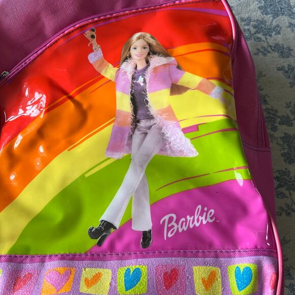 Vintage Y2K '02 Children's Barbie Backpack Rainbow Pink VGUC Nostalgia - Picture 4 of 9